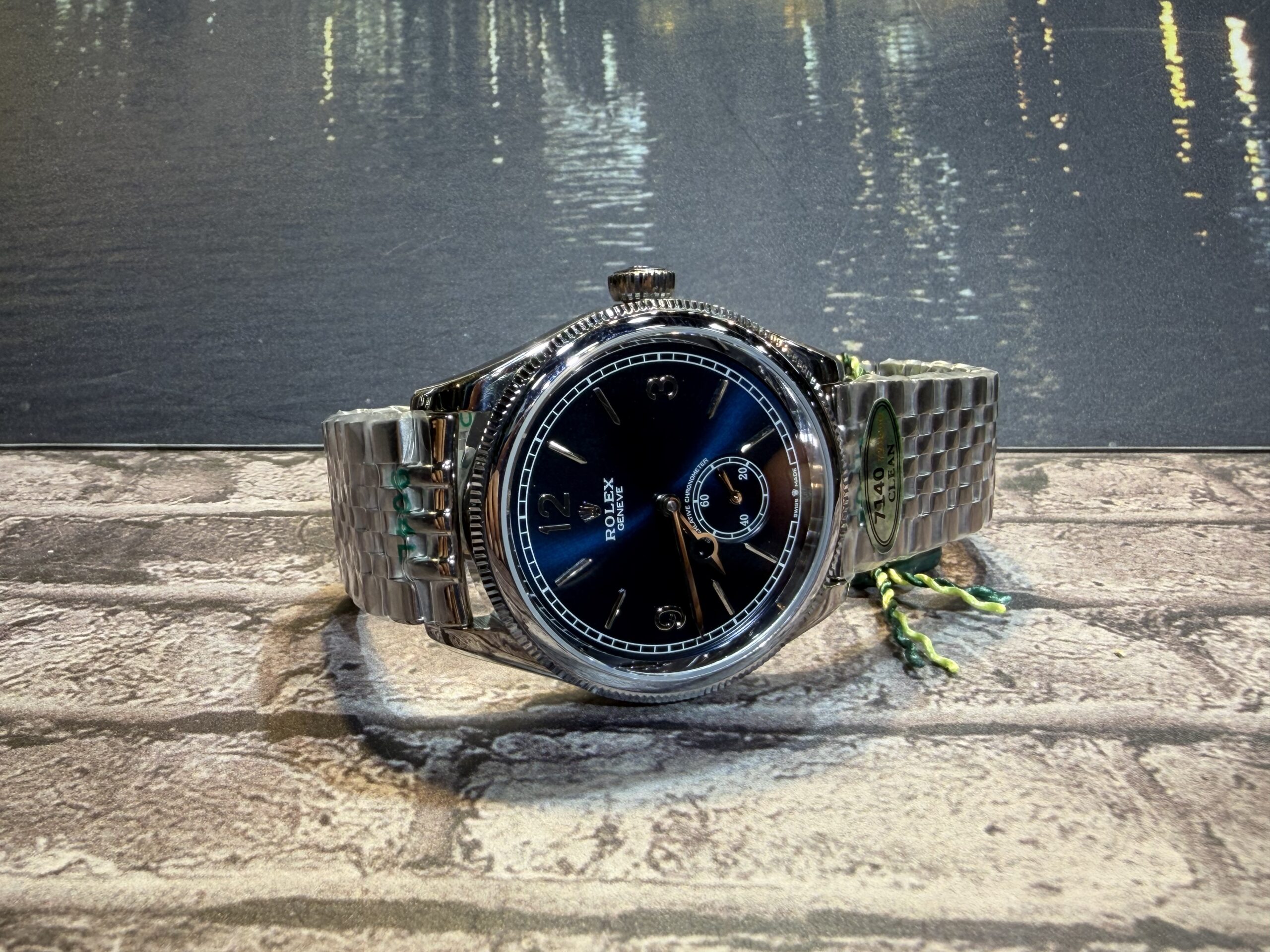 Rolex Cellini Prata/Azul
