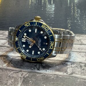 Omega seamaster azul/dourado
