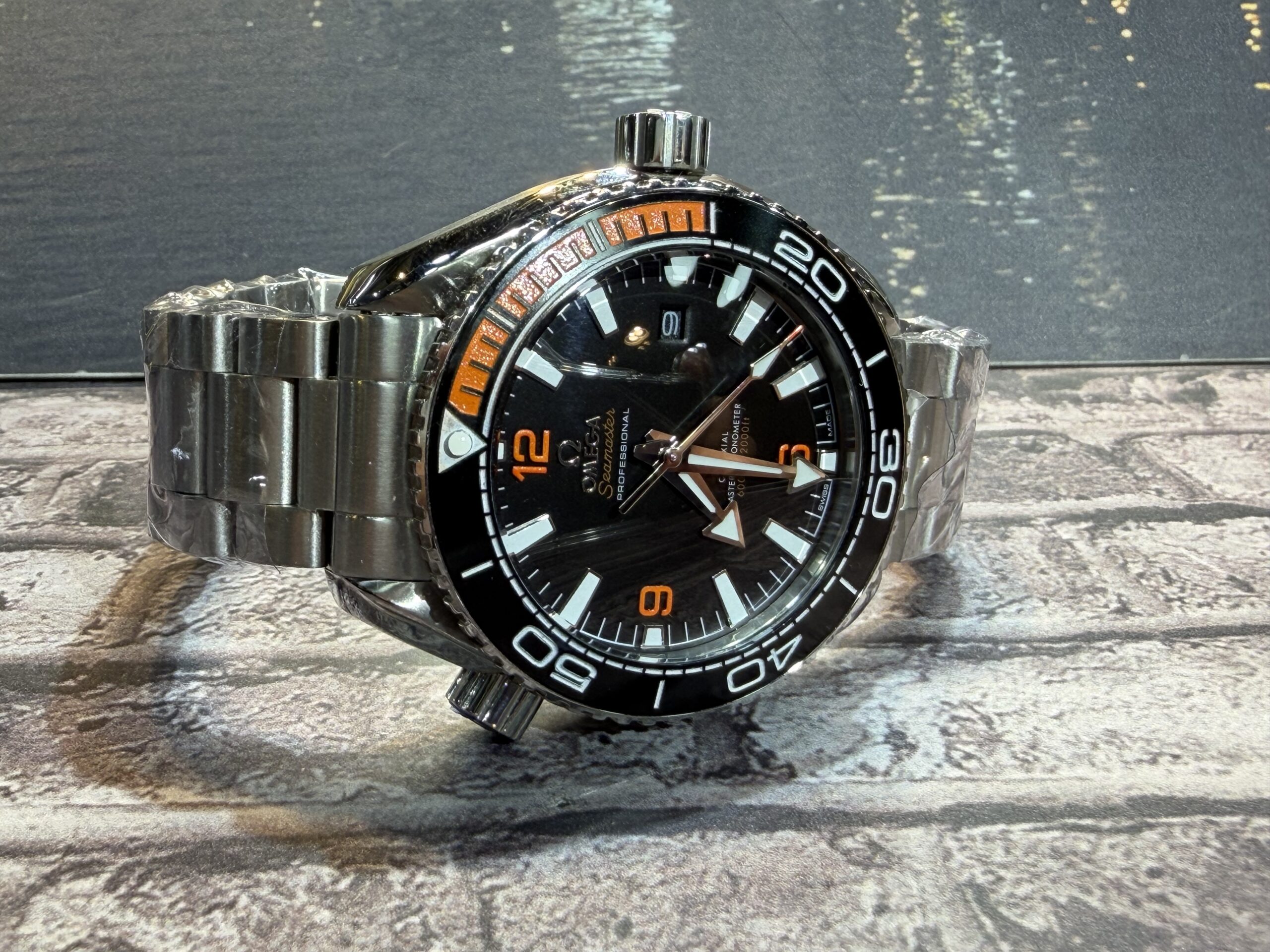Omega seamaster Preto Laranja